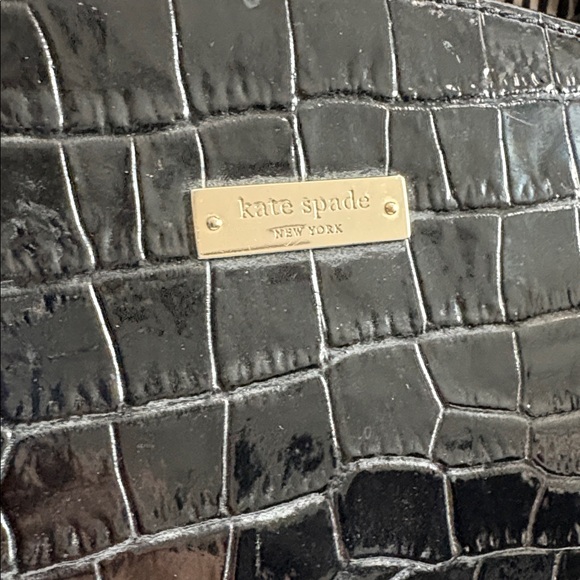 Kate Spade Black Crocodile-Embossed Satchel - Picture 9 of 9